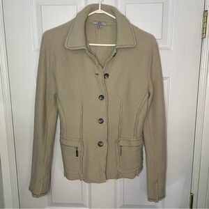 Vintage Jax Country 100% Wool Beige Button Down Shacket Jacket Medium